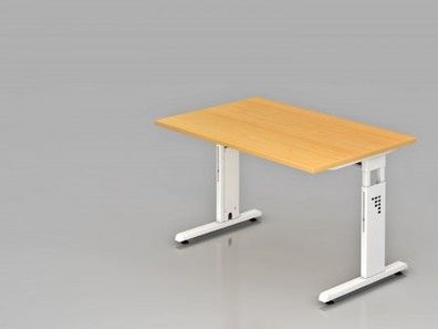 Schreibtisch C-Fuß 120x80cm Buche-Weiß