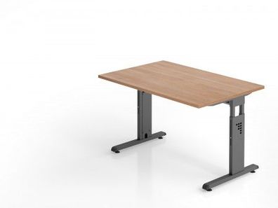 Schreibtisch C-Fuß 120x80cm Nußbaum-Graphit