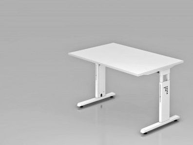 Schreibtisch C-Fuß 120x80cm Weiß-Weiß