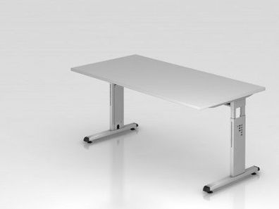 Schreibtisch C-Fuß 160x80cm Grau-Silber