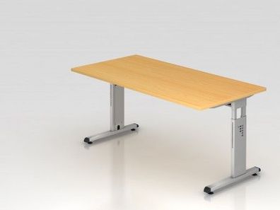 Schreibtisch C-Fuß 160x80cm Buche-Silber