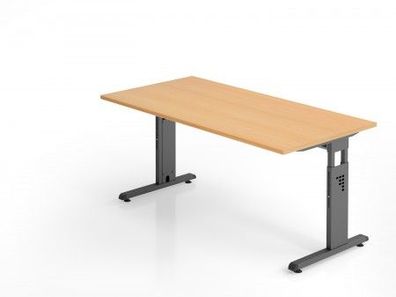 Schreibtisch C-Fuß 160x80cm Buche-Graphit