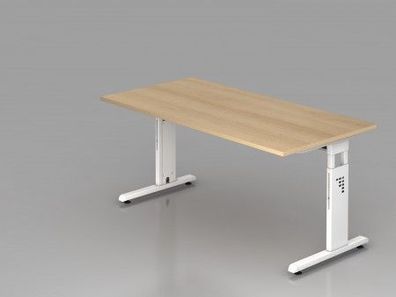 Schreibtisch C-Fuß 160x80cm Eiche-Weiß