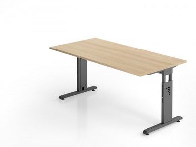 Schreibtisch C-Fuß 160x80cm Eiche-Graphit