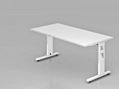 Schreibtisch C-Fuß 160x80cm Weiß-Weiß