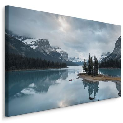 CANVAS Leinwandbild XXL Wandbilder Kunstdruck Lake Maligne Kanada 201