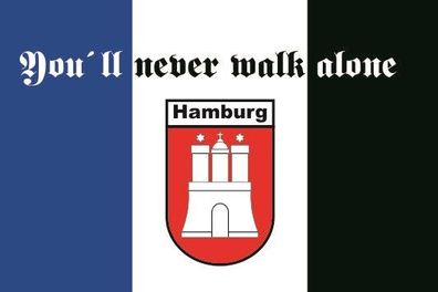 Fahne Flagge Hamburg never walk alone Premiumqualität
