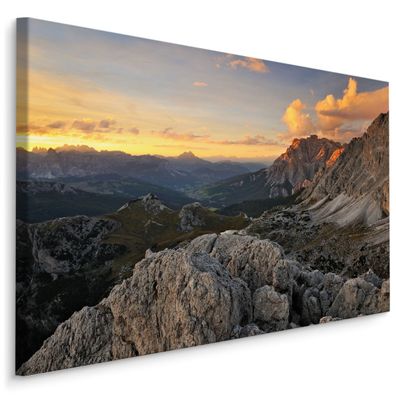 CANVAS Leinwandbild XXL Wandbilder Wohnzimmer Gebirge Landschaft 3D 1128