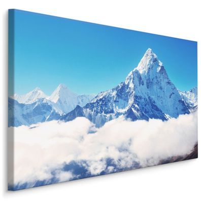 CANVAS Leinwandbild XXL Wandbilder Wohnzimmer Berggipfel Mount Everest 1149