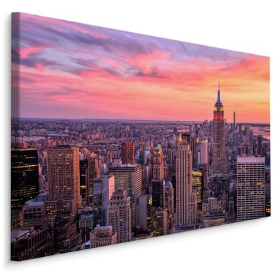 CANVAS Leinwandbild XXL Wandbilder Kunstdruck Panorama von New York 207