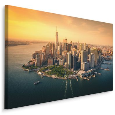 CANVAS Leinwandbild XXL Wandbilder Kunstdruck Manhattan Panorama 210