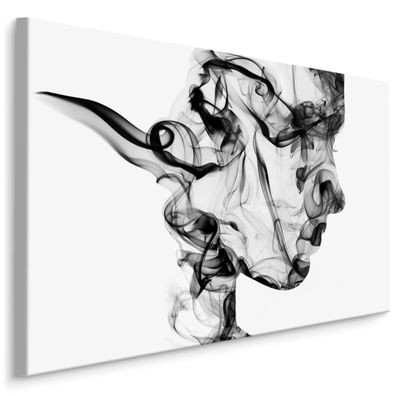 CANVAS Leinwandbild XXL Wandbilder Esszimmer Abstraktion FRAU Rauch 3D 948