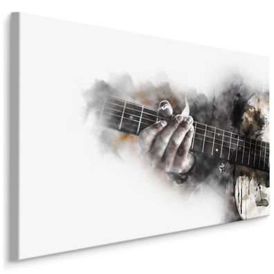 CANVAS Leinwandbild XXL Wandbilder Wohnzimmer Abstrakt Gitarre Musik 972