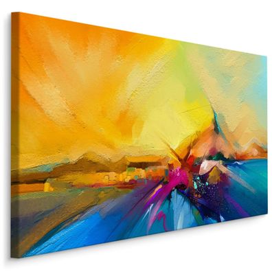 CANVAS Leinwandbild XXL Wandbilder Kunstdruck Boot MEER Abstrakt 3D 980