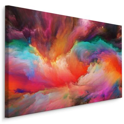 CANVAS Leinwandbild XXL Wandbilder abstrakte Farben Wolken 3D Wohnzimmer 983