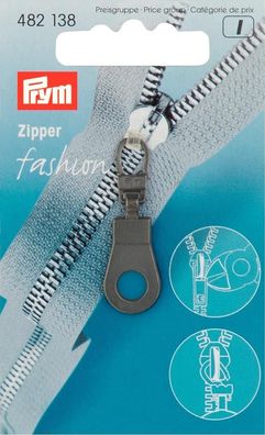 1 Fashion-Zipper Öse schwarz Ersatz Reißverschluss Verschluß 482138