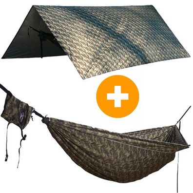 Hideaway Outfitters Offroad Reisehängematte + UPF50+ Thermo Isolierung Tarp Cam