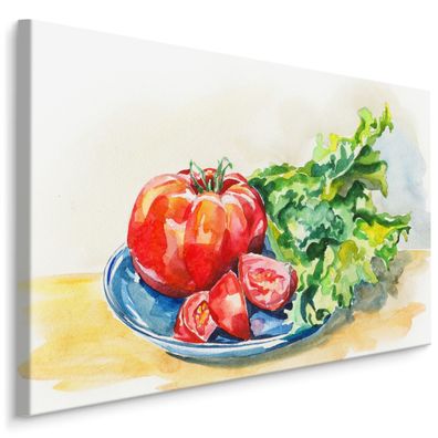CANVAS Leinwandbild XXL Wandbilder Esszimmer Tomaten gemalt Aquarell 761