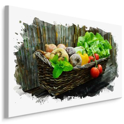 CANVAS Leinwandbild XXL Wandbilder Kunstdruck Küche buntes Gemüse Paprika 791