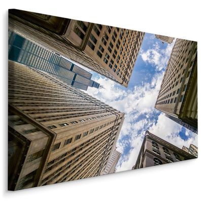 CANVAS Leinwandbild XXL Wandbilder Kunstdruck Chicago Wolkenkratzer 170