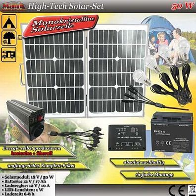 Solar-System Solaranlage Leistung 50W tragbar Komplettset #02