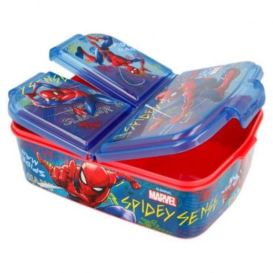 Stor Marvel Spiderman Brotbox mit 3 Fächern Brotdose Sandwich Box NEU NEW