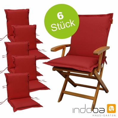 6x Sitzauflage Niederlehner Polsterauflage Stuhlauflage Auflage extra dick-Rot