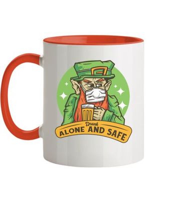 Tasse mit Spruch Drink alone and safe - Tasse zweifarbig