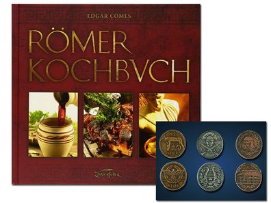 Römer Kochbuch + Münzset Rezepte Römer Münzen LARP kochen essen Geld antike