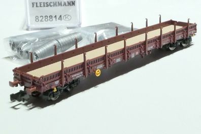 Fleischmann N DB AG 4achsiger Rungenwagen mit Drahtrollen beladen 828814 NEU OVP