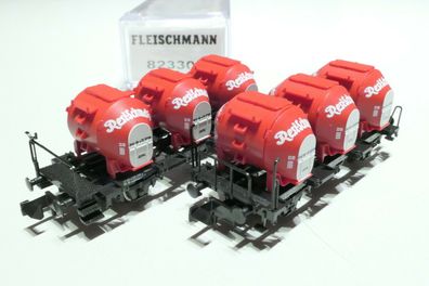 Fleischmann N DB 2x 2ach. Behältertragwagen schwarz 823302 NEU OVP