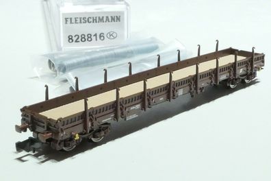 Fleischmann N ÖBB 4achsiger Rungenwagen mit Drahtrollen beladen 828816 NEU OVP