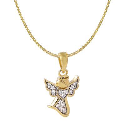 Acalee Schmuck Halskette für Kinder mit Engel-Anhänger 333 / 8K Gold 50-1018