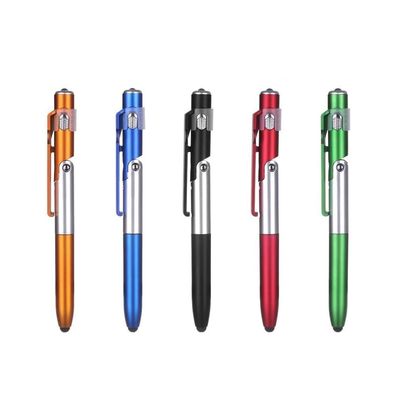 4-in-1 klappbarer Kugelschreiber, Touch-Stift mit Bildschirmstift und LED für