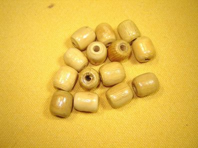 14 Stück große Perlen Holzperlen natur oval 1,7cm lang 1,7cm Durchmesser Nr2518