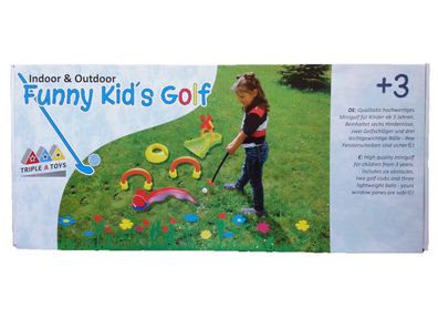 Mini Golf Gartenset für Kinder Außen Innen mit zwei Golfschläger und Hindernisse