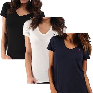 Ralph Lauren Damen T Shirt Slim Fit V-Neck -Farbwahl (M-XL)
