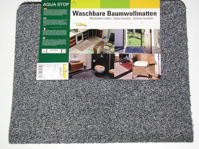 Aqua Stop Baumwollmatte waschbar Schmutzfangmatte Sauberlauf 100 x 150 antrazit
