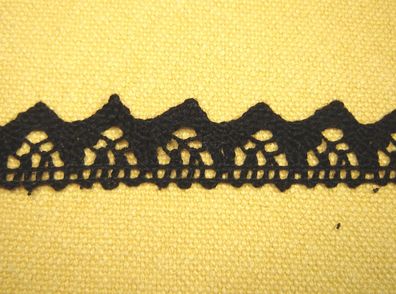 Häkelspitze Häkelborte Baumwolle schwarz 1,8 cm breit je Meter HSp12