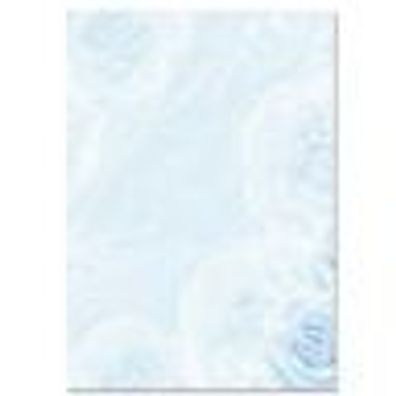 25 Blatt Motivpapier-5011 - A4 Format, Motiv Blumen-Blau, Briefpapier TOP