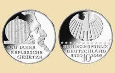 10 EURO Silbermünze "Keplersche Gesetze" BRD 2009