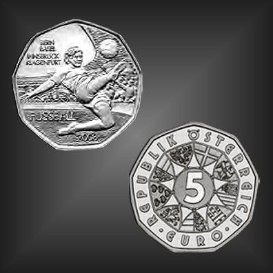 5 EURO Silbermünze "Fussball Stürmer" Österreich 2008