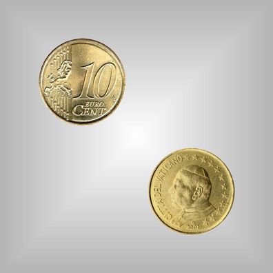 Original 10 EURO - Cent Münze Vatikan 2005