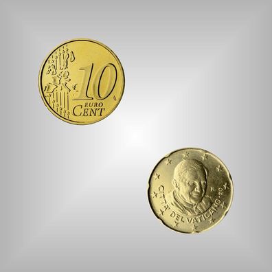 Original 10 EURO - Cent Münze Vatikan 2007