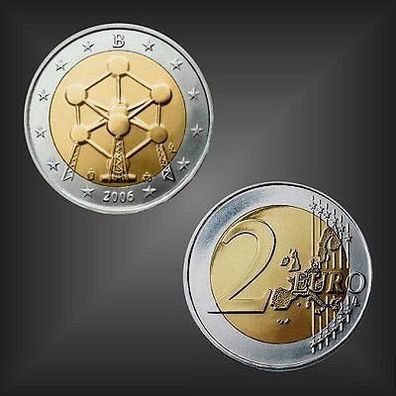 2 EURO Sondermünze "Atomium" Belgien 2006
