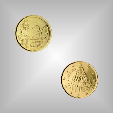 Original 20 EURO - Cent Münze San Marino 2002