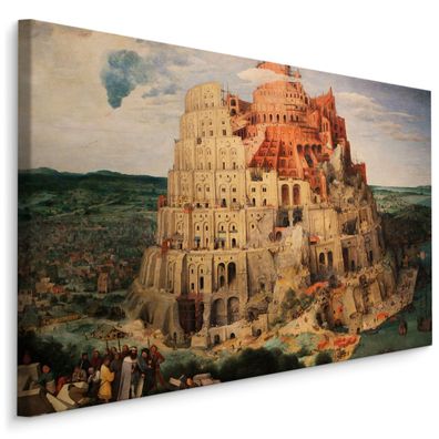 CANVAS Leinwandbild XXL Wandbilder Babelturm Reproduktion Gemälde Dekor 1237