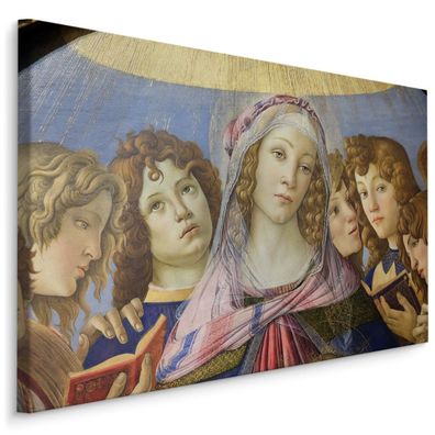 CANVAS Leinwandbild XXL Wandbilder Madonna Engel Botticelli Gemälde 1263