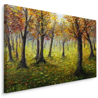 CANVAS Leinwandbild XXL Wandbilder Kunstdruck Flur Wald BÃÄUME Natur 3D 1288