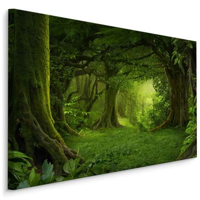 CANVAS Leinwandbild XXL Wandbilder Büro Wald TROPEN grüne Natur 1300